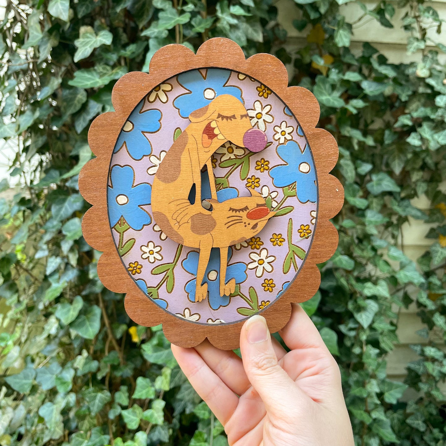 Vintage Dog & Cat Wall Hanging