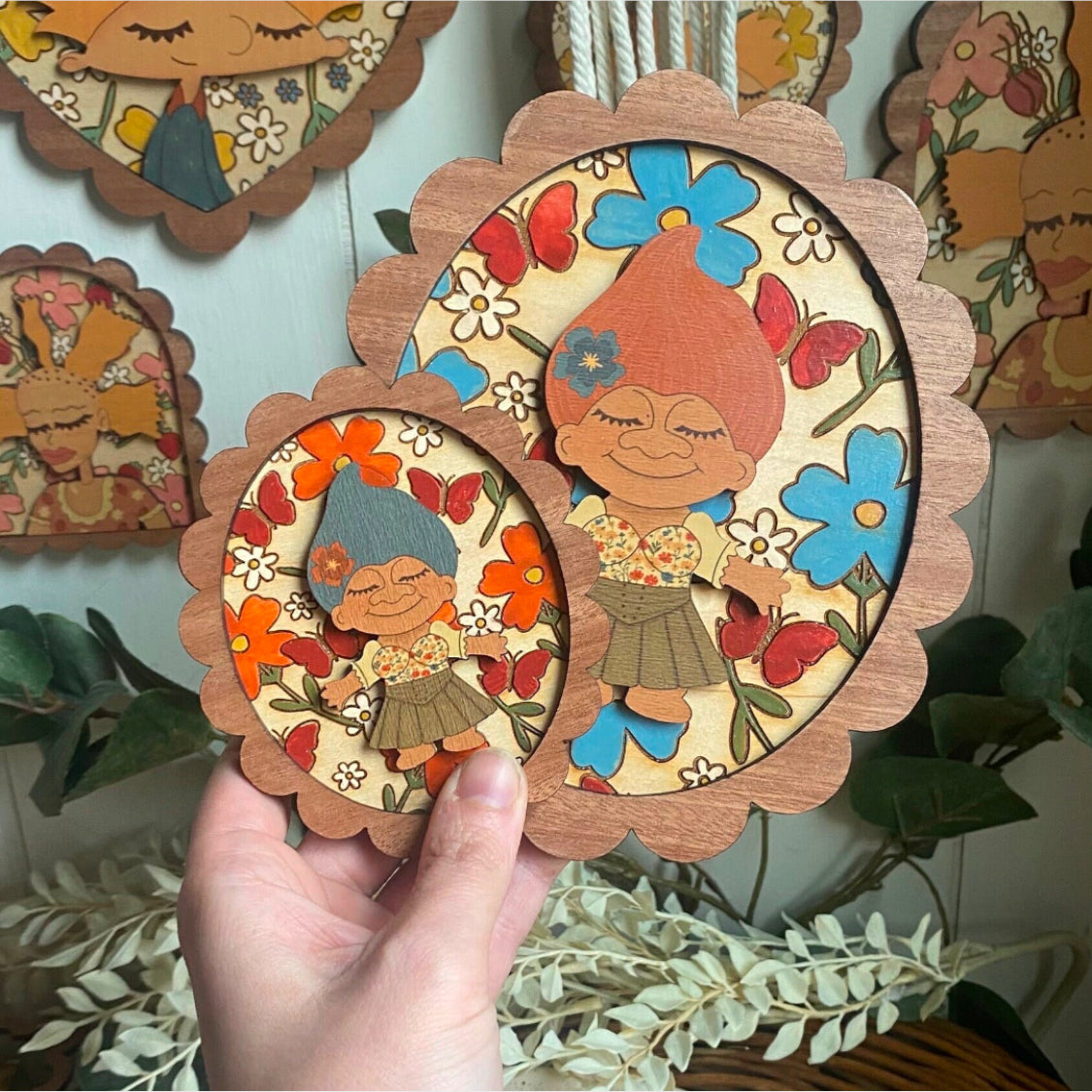 Vintage Toad & Frog Wall Hanging