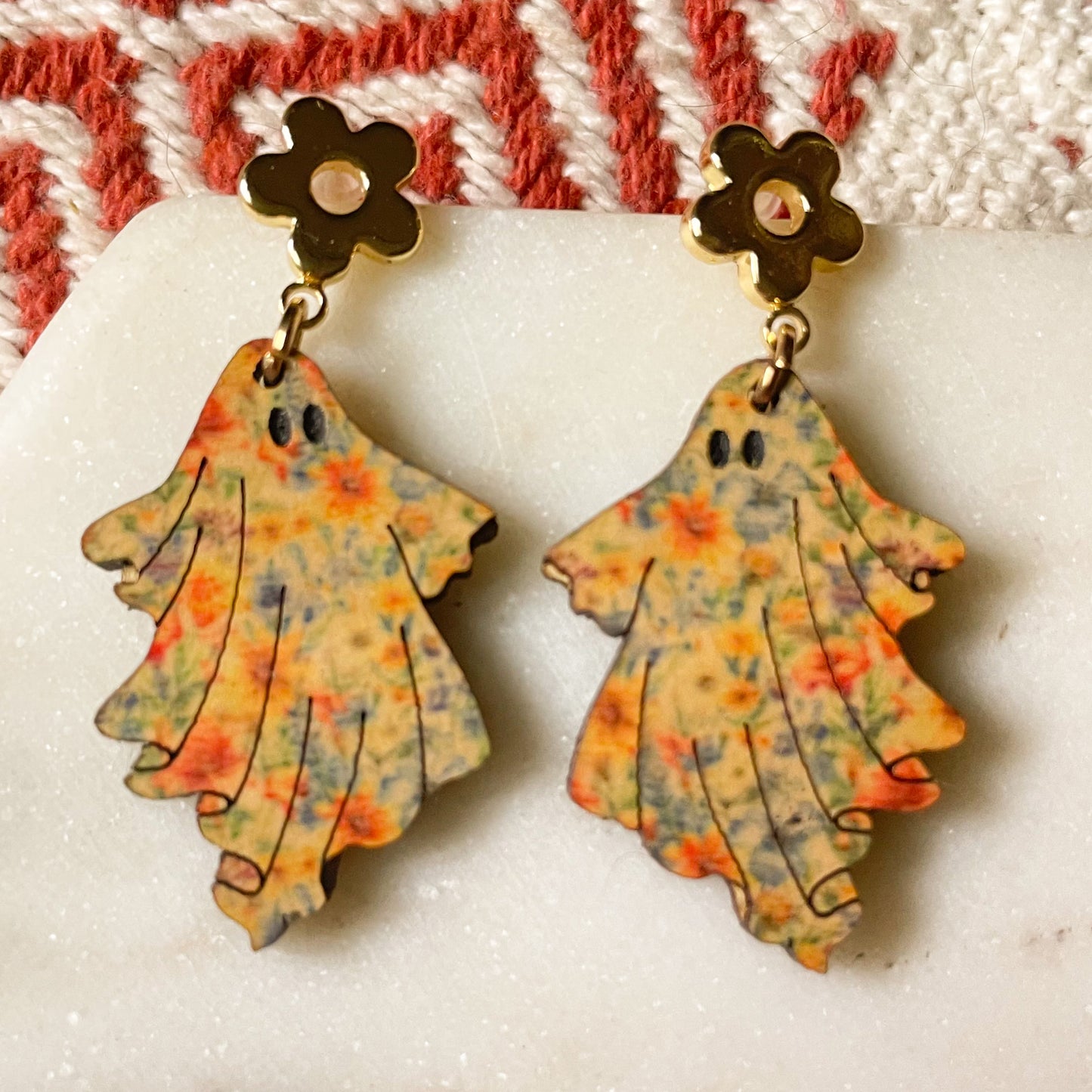 Summer Floral Ghost Flower Post Studs