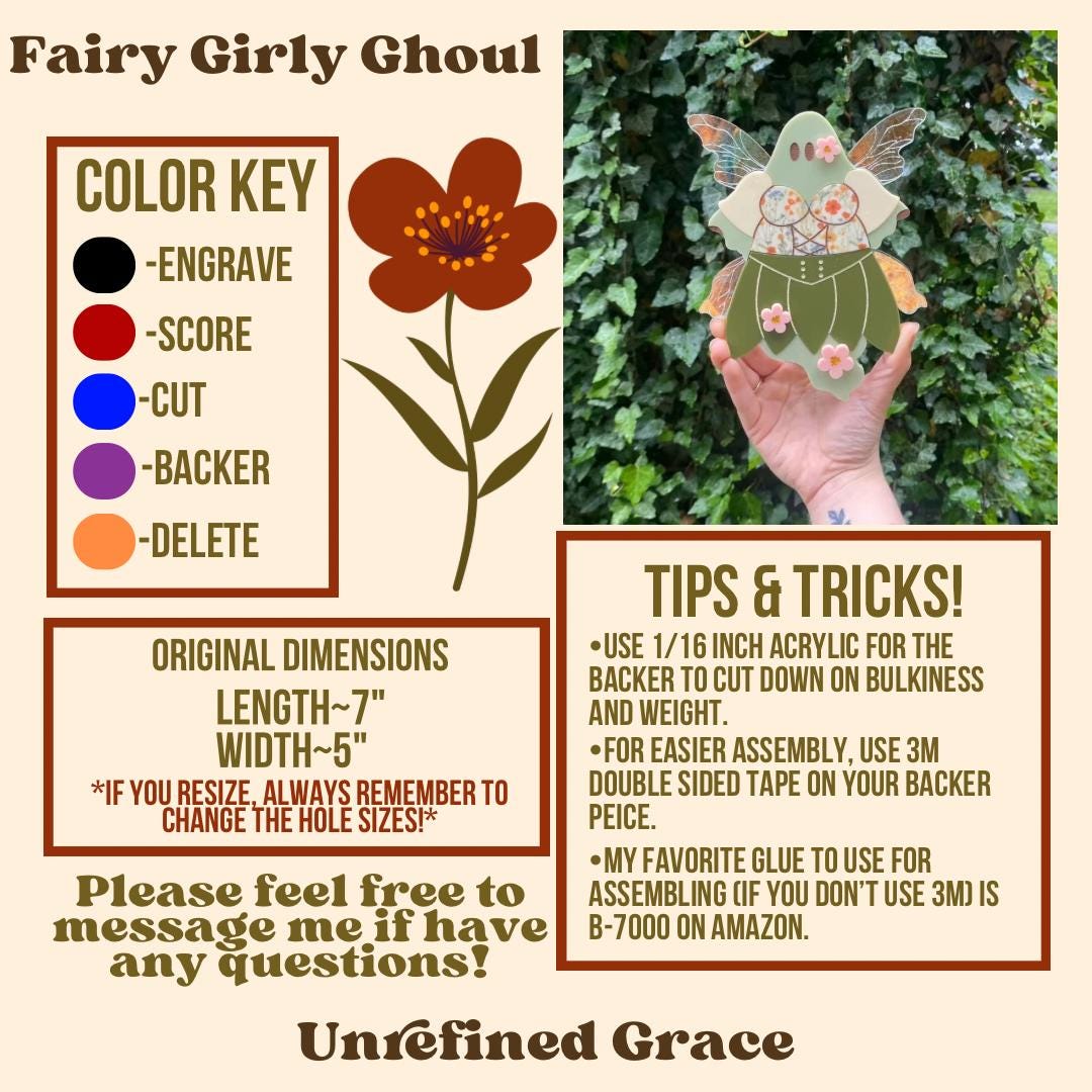 DIGITAL DOWNLOAD-Fairy Girly Ghoul Wall Hanging