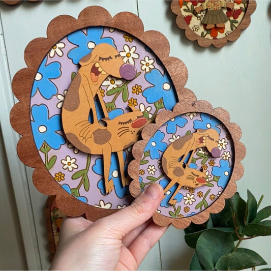 Vintage Dog & Cat Wall Hanging