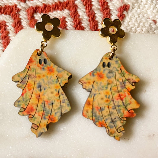 Summer Floral Ghost Flower Post Studs