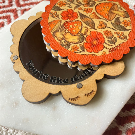 Mushroom Turtle Compact Mirror