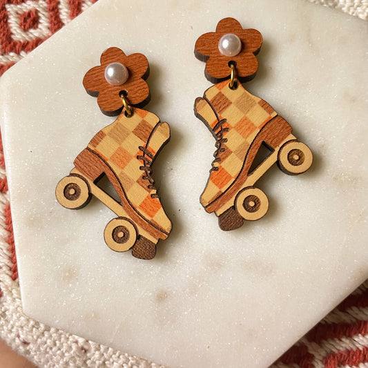 Checker Roller Skate Earrings