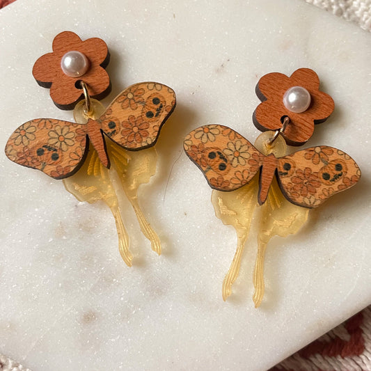Neutral Pumpkin Lovely Lunas Earrings
