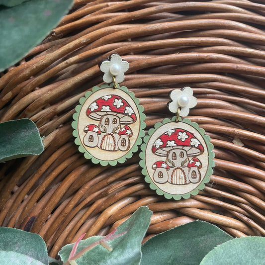 Mushroom Cottage Earrings