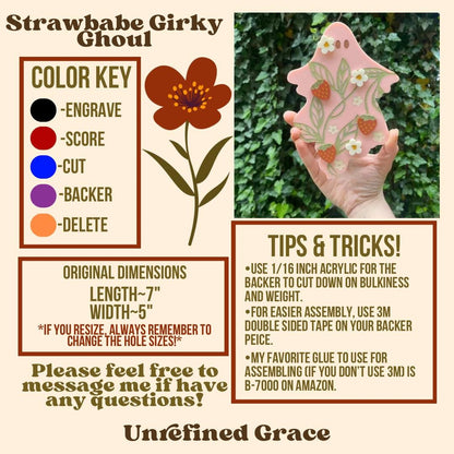 DIGITAL DOWNLOAD- Strawbabe Girly Ghoul Wall Hanging
