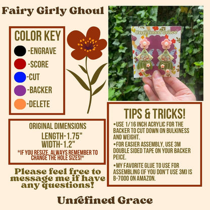 DIGITAL DOWNLOAD- Fairy Girly Ghoul Earrings