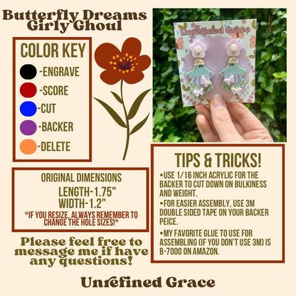 DIGITAL DOWNLOAD- Butterfly Dreams Earrings