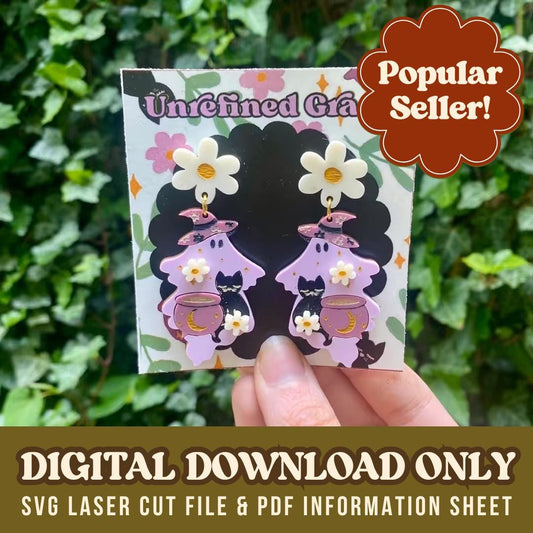 DIGITAL DOWNLOAD-Witchy Girly Ghoul Earrings