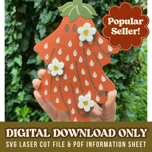 DIGITAL DOWNLOAD- Strawberry Girly Ghoul Wall Hanging